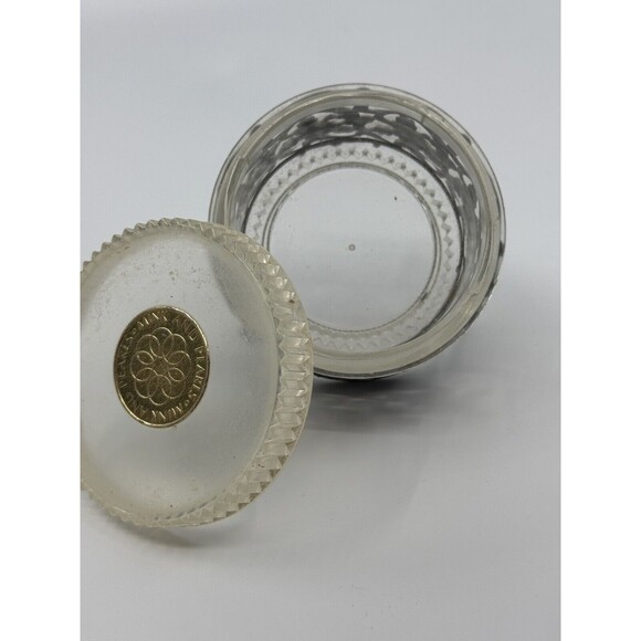 Vintage Jovan Mink & Pearls Filigree Brass Vanity Box with Plastic Insert - Picture 6 of 6